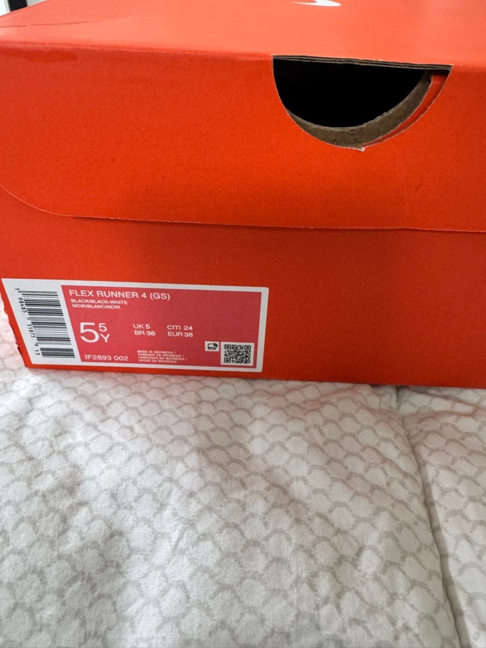 Nike Kids Orange Sneaker Box with White Label